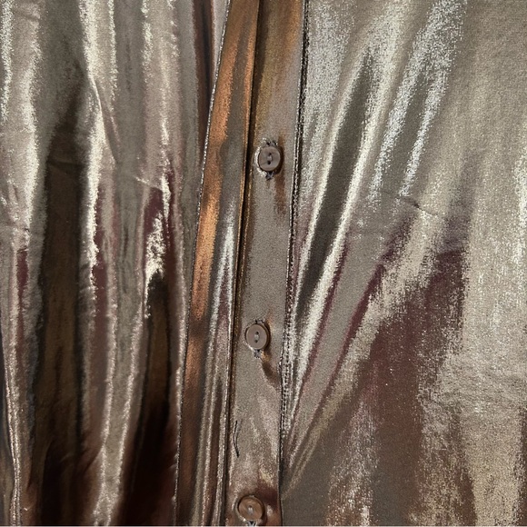 Anthropologie Shine  Gold Button Down Shirt  L - Picture 4 of 16